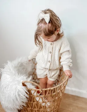 Knitted cardigan and bloomers set