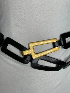 Leather Link Belt in Black