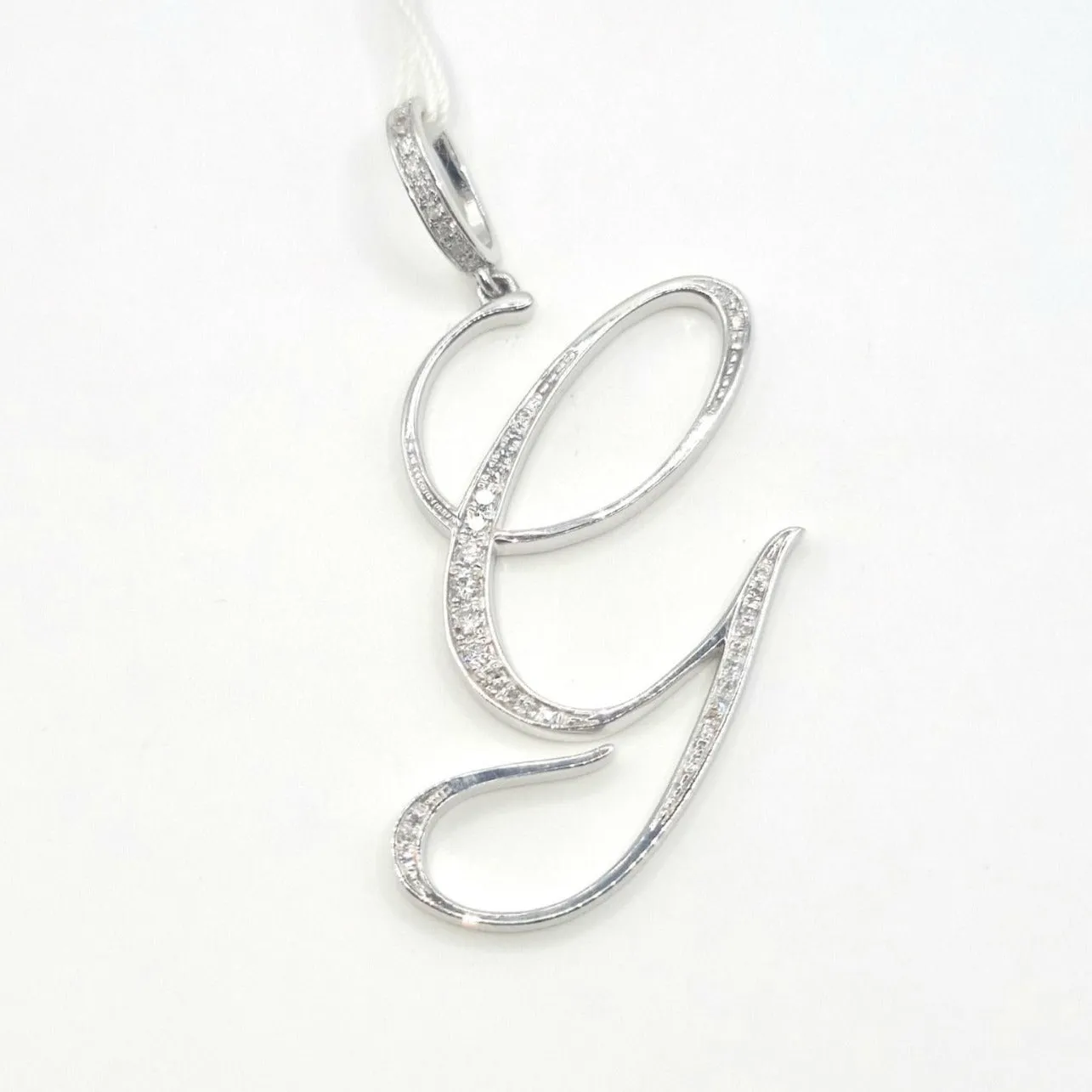 Letter G Diamond Pendant 14K