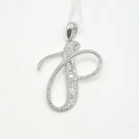 Letter P Diamond Pendant 14K