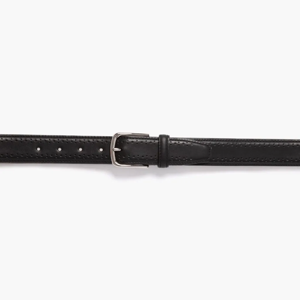 Men's Brogue Leather Belt | Black