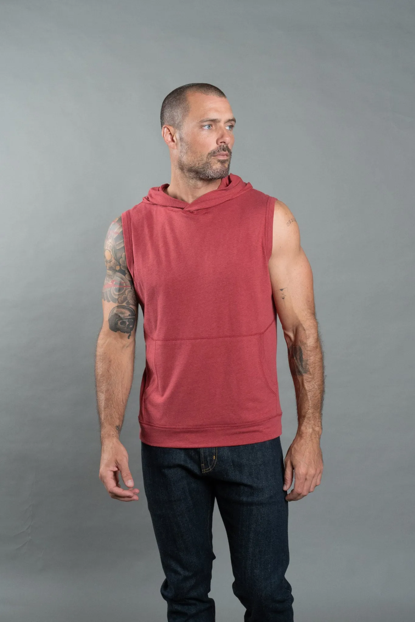 Men's Sleeveless Tri-Blend Hoodie