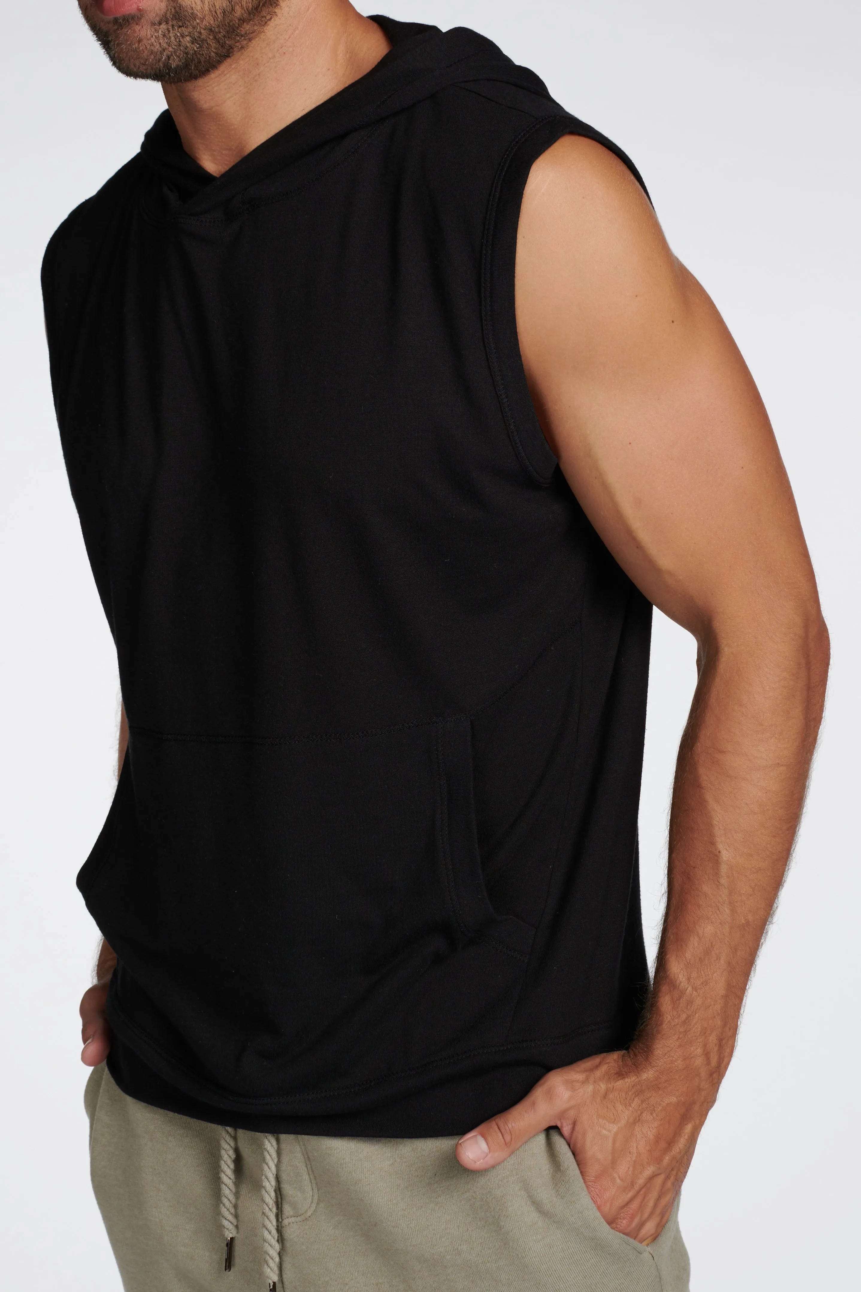 Men's Sleeveless Tri-Blend Hoodie