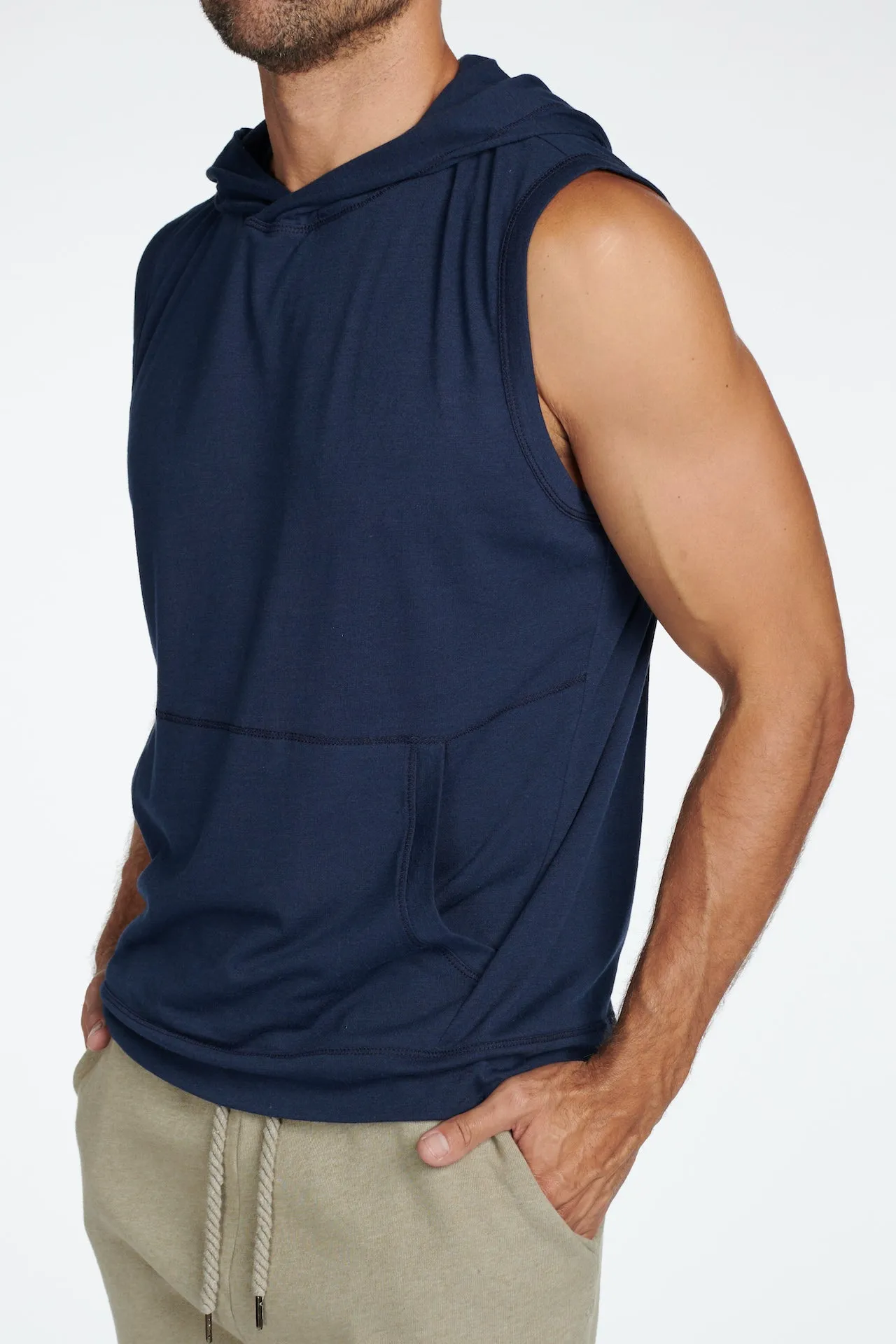 Men's Sleeveless Tri-Blend Hoodie