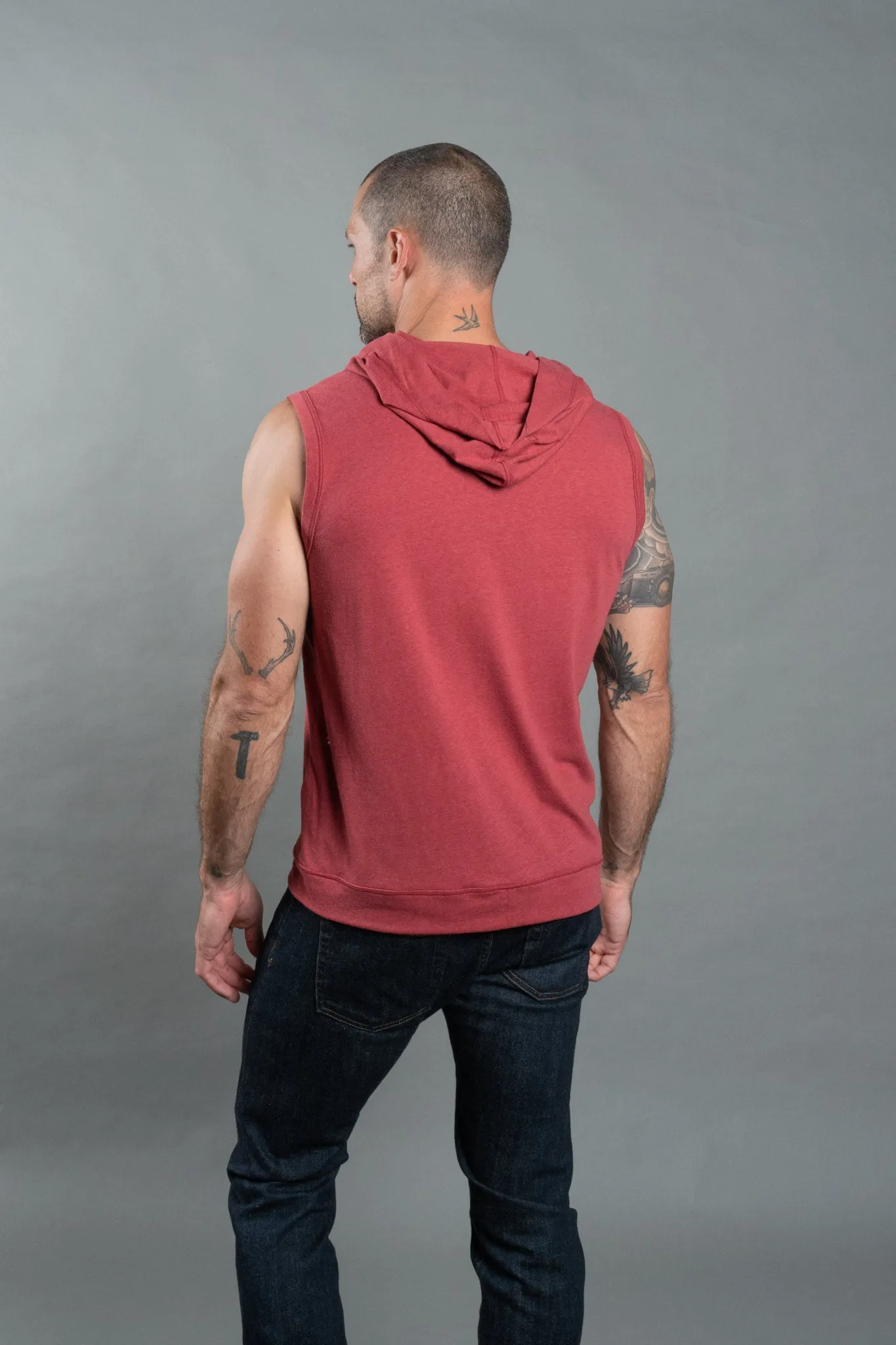 Men's Sleeveless Tri-Blend Hoodie