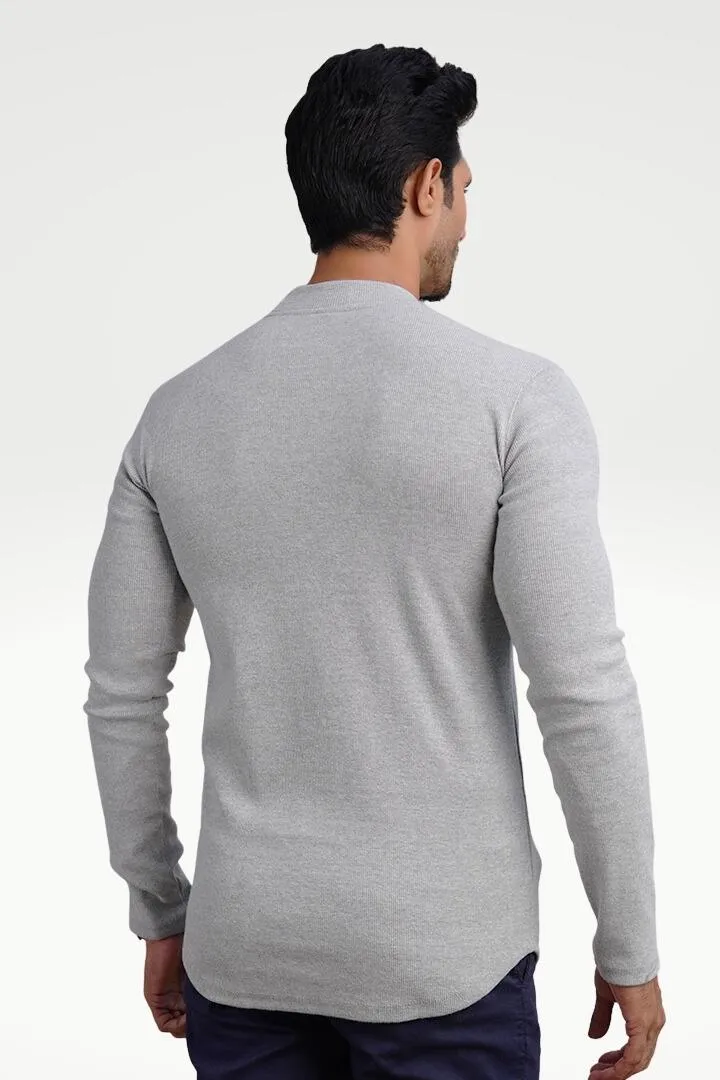 Misty Silver Mock Neck Sweatshirt