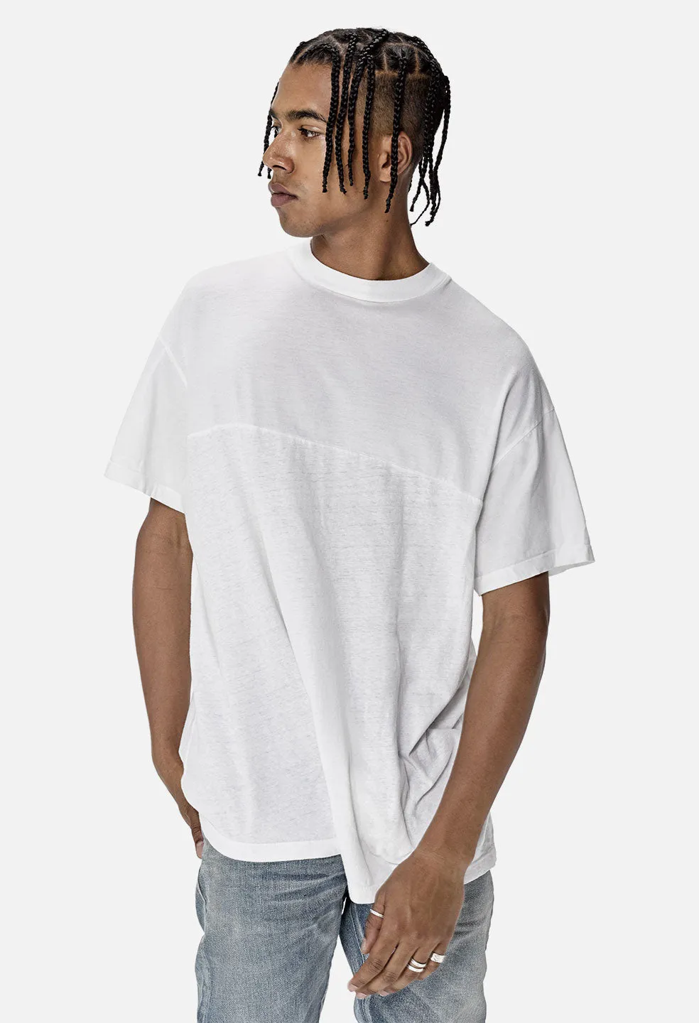 Mock Panel Tee / White