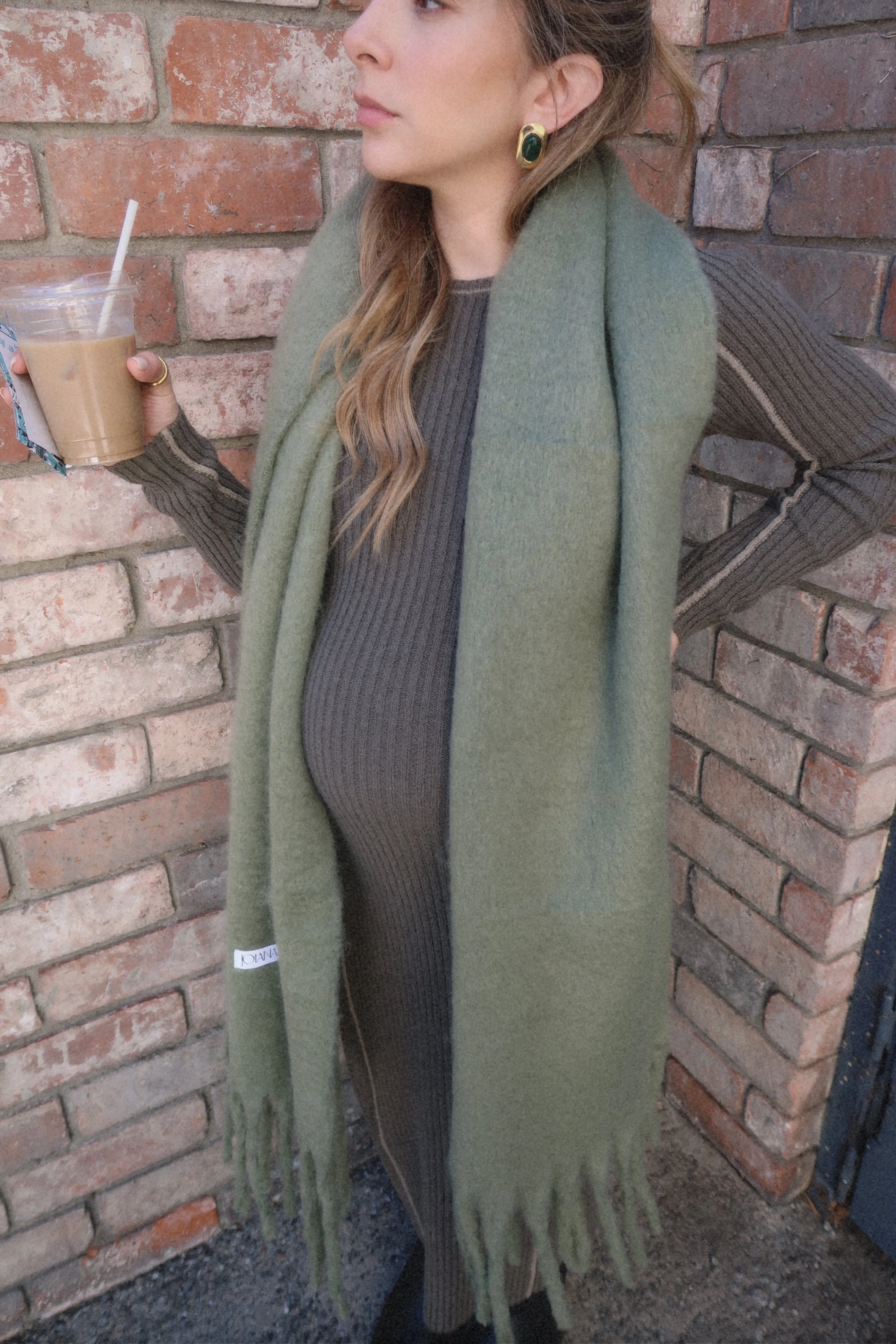 Moss Green Blanket Scarf