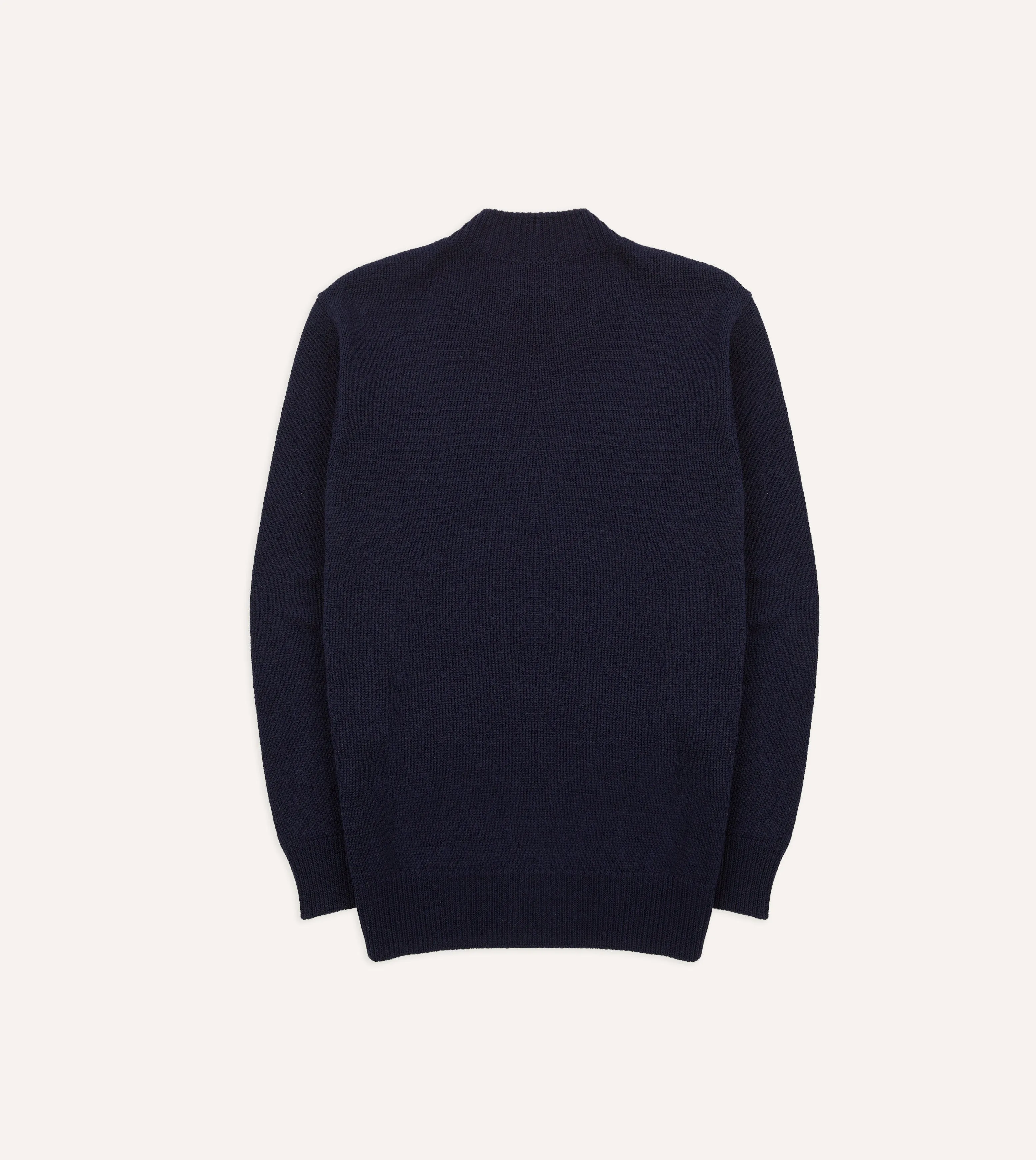 Navy Cotton Mock Neck Jumper