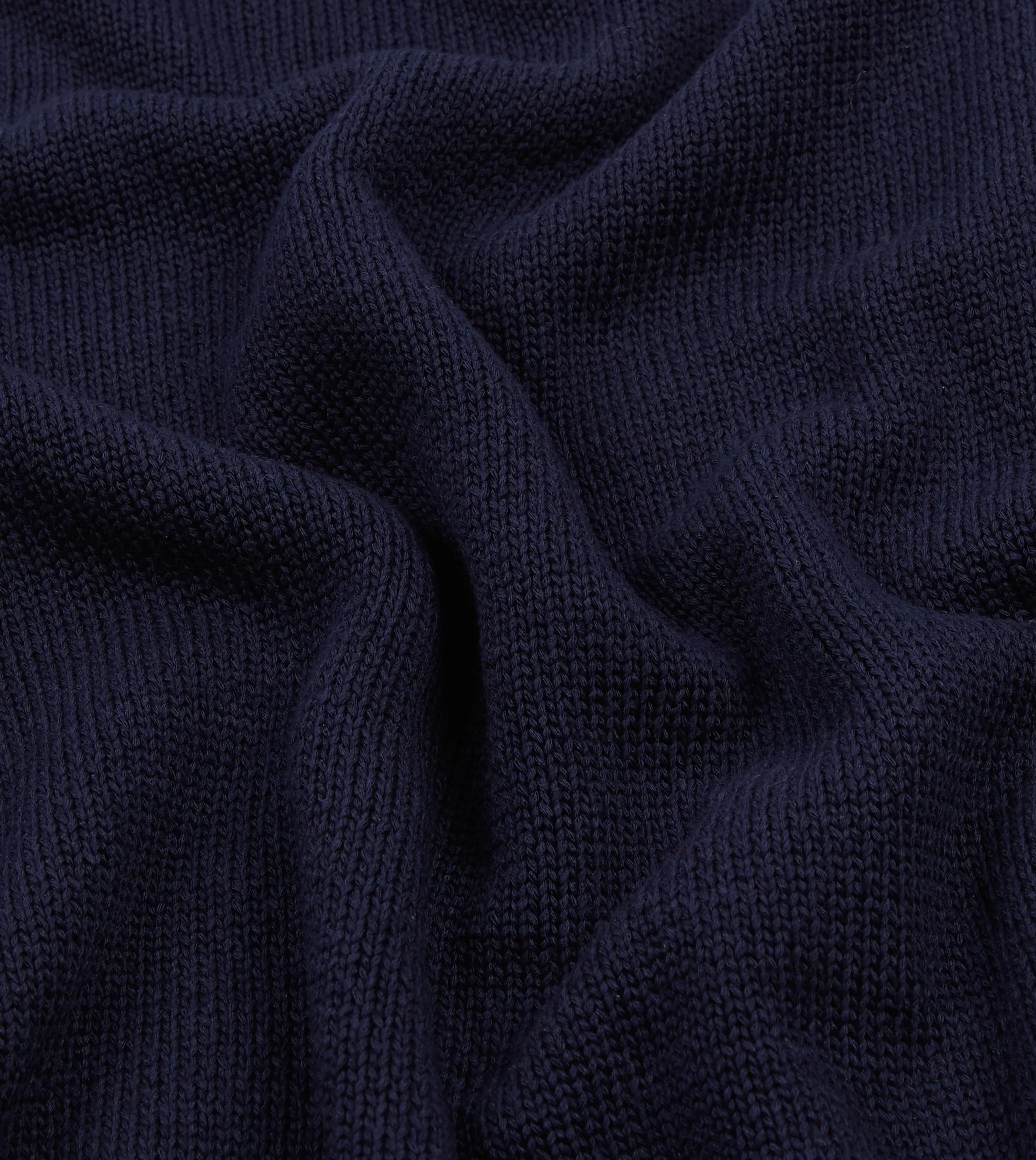 Navy Cotton Mock Neck Jumper