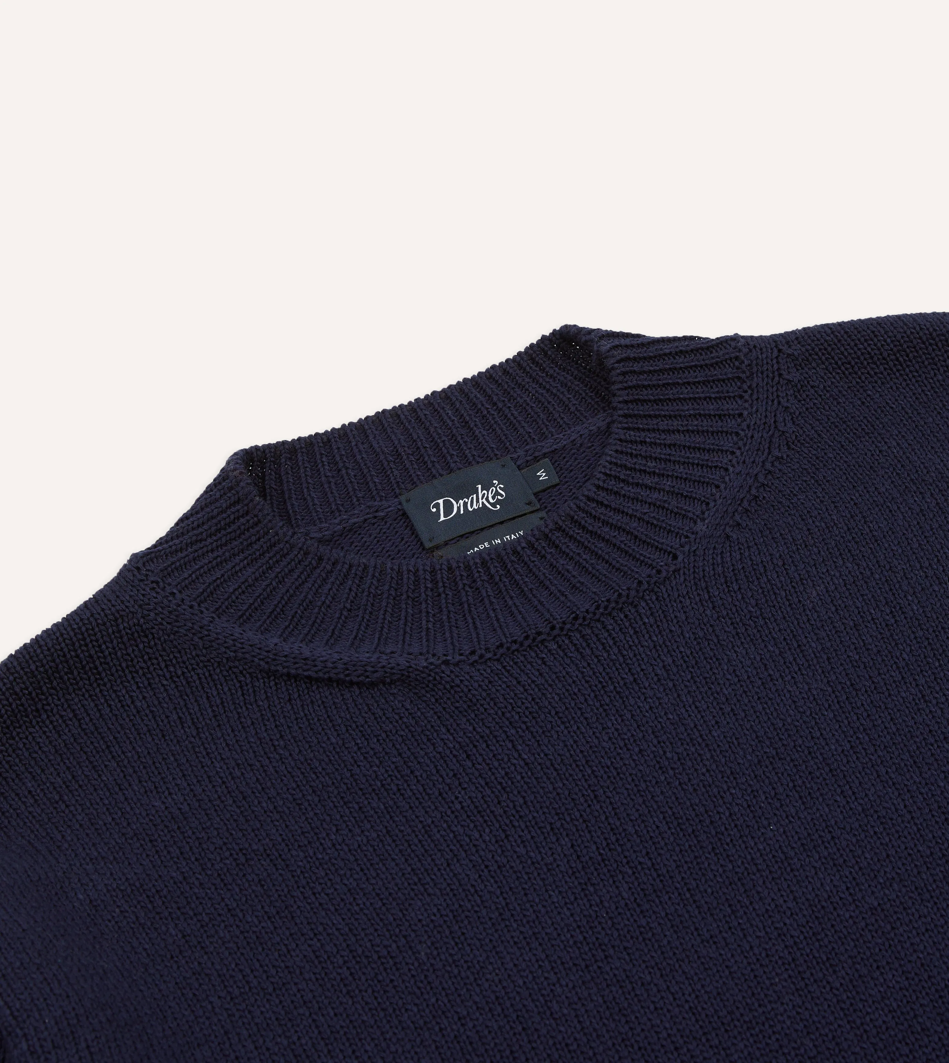 Navy Cotton Mock Neck Jumper