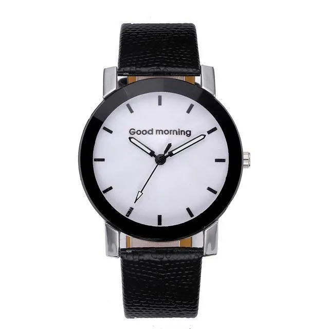 New Fashion Women Stainless Steel Dial Leather Wrist Watch