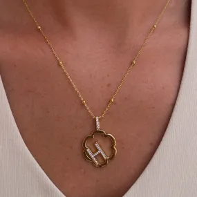 Peyton Daisy Initial Necklace