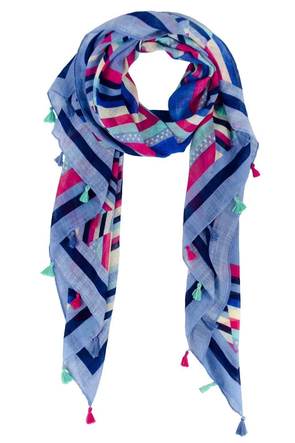 Printed Aztec Tassel Scarf