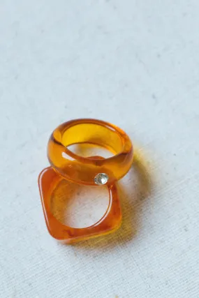 Ramona Resin Ring Set, Camel