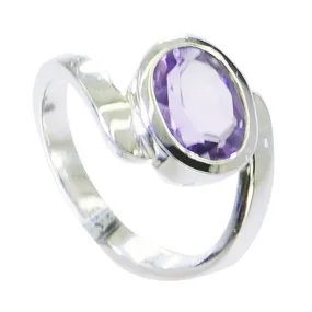 Resplendent Gem Amethyst Sterling Silver Ring Anniversary Jewelry