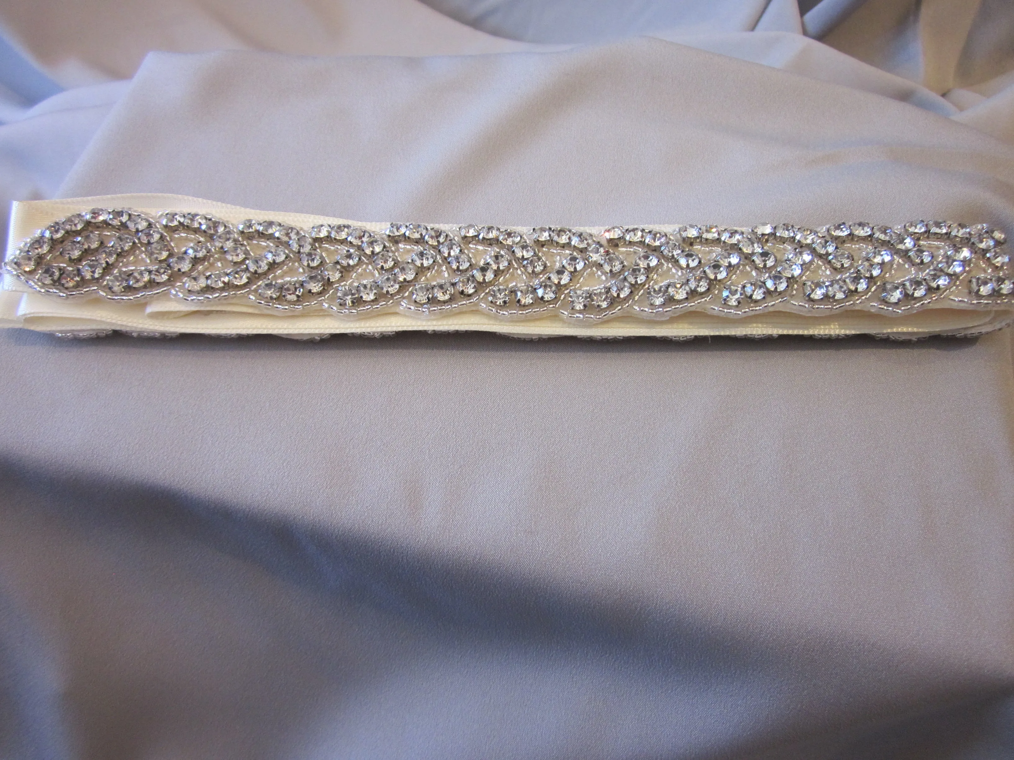 Rhinestone Belt With Ivory Sash Style S211