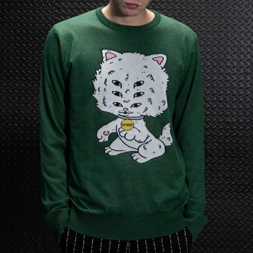 RIPNDIP BIG HEAD KNIT SWEATER-GREEN