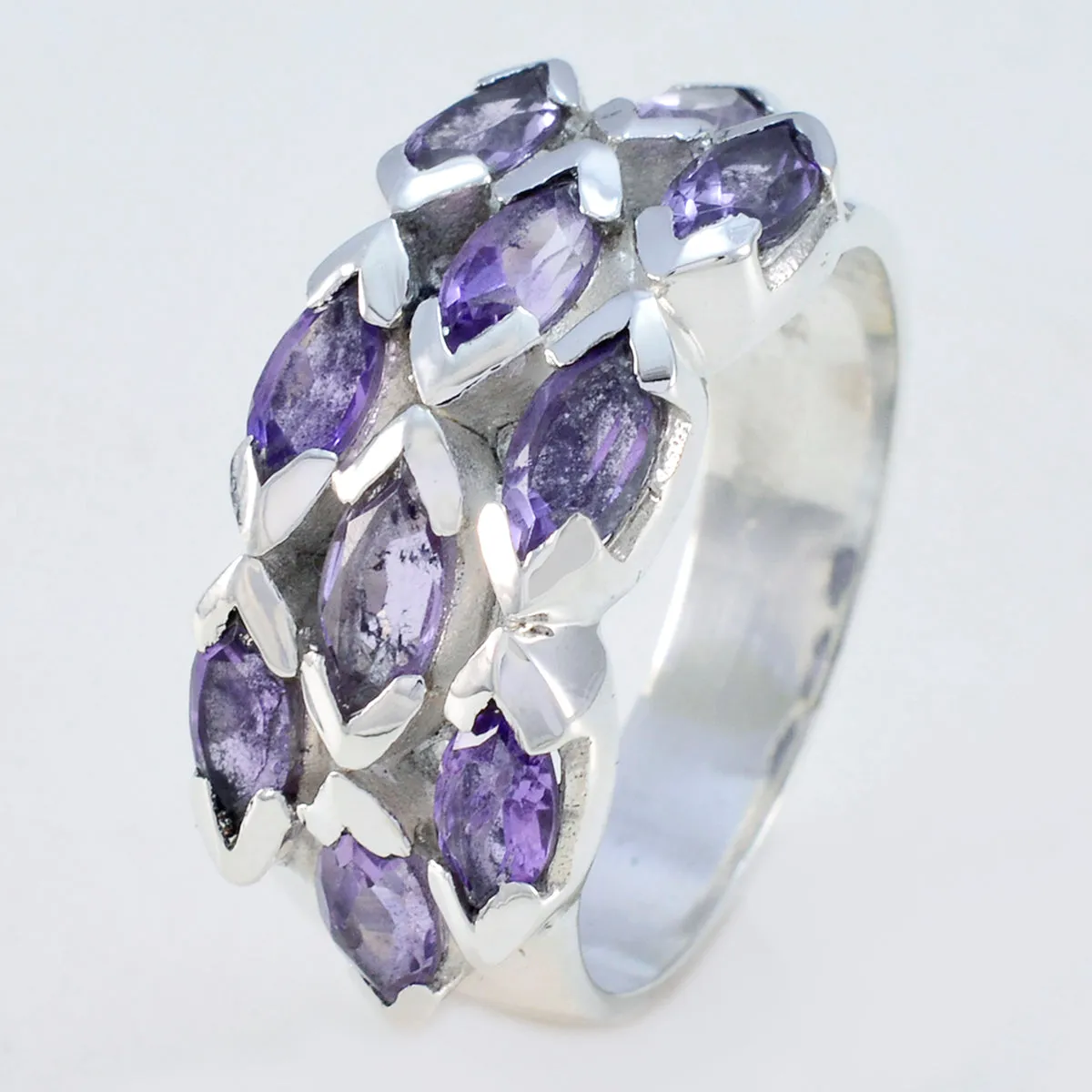 Riyo Bonny Gemstone Amethyst 925 Sterling Silver Rings Dior Jewelry