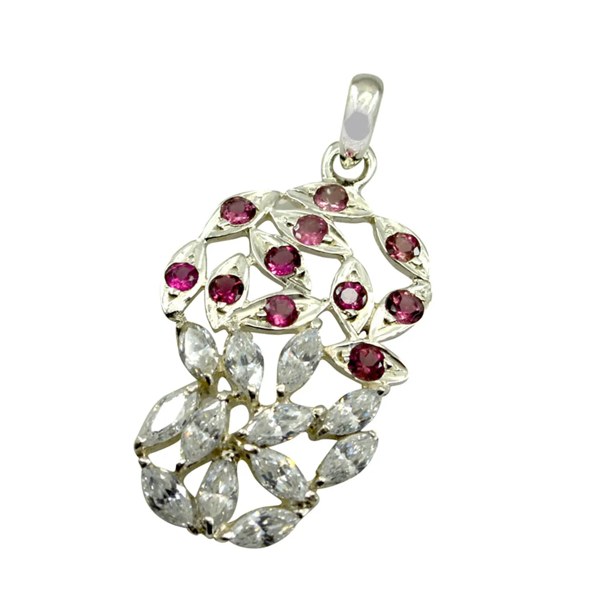 Riyo Delightful Gems Multi Faceted Multi Color Tourmaline Silver Pendant Gift For Engagement