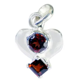 Riyo Delightful Gemstone Multi Faceted Red Garnet 1069 Sterling Silver Pendant Gift For Birthday