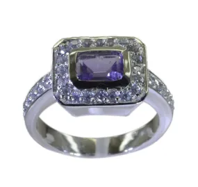 Riyo Flawless Stone Amethyst Solid Silver Rings Fire Opal Jewelry