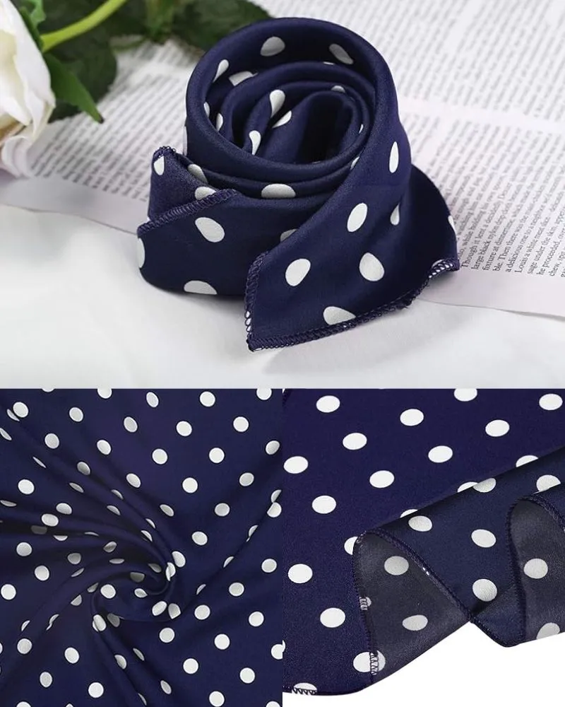 Scarf For Women Retro Versatile Decorative Polka Dot Print Scarf