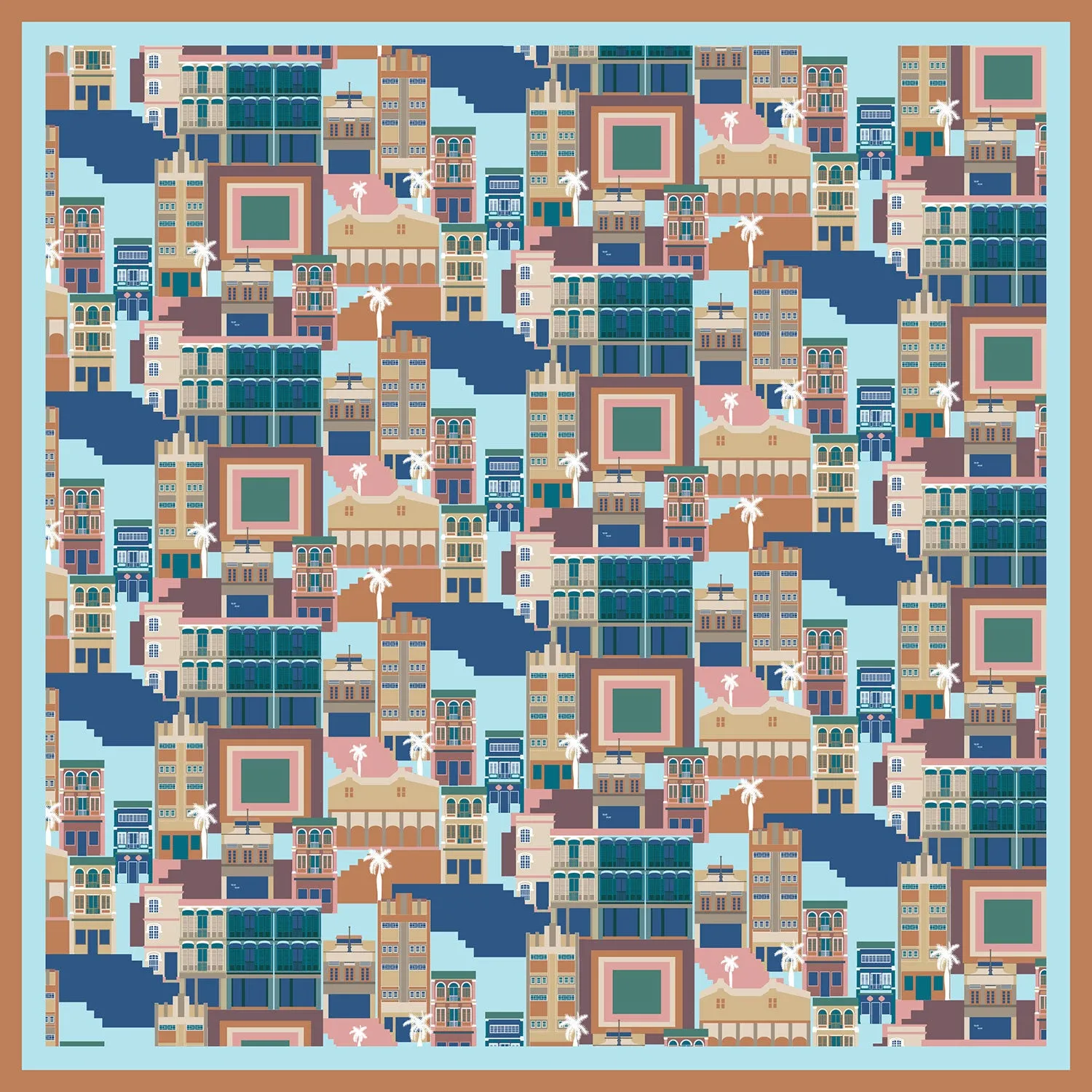 Shophouses of Singapore Scarf