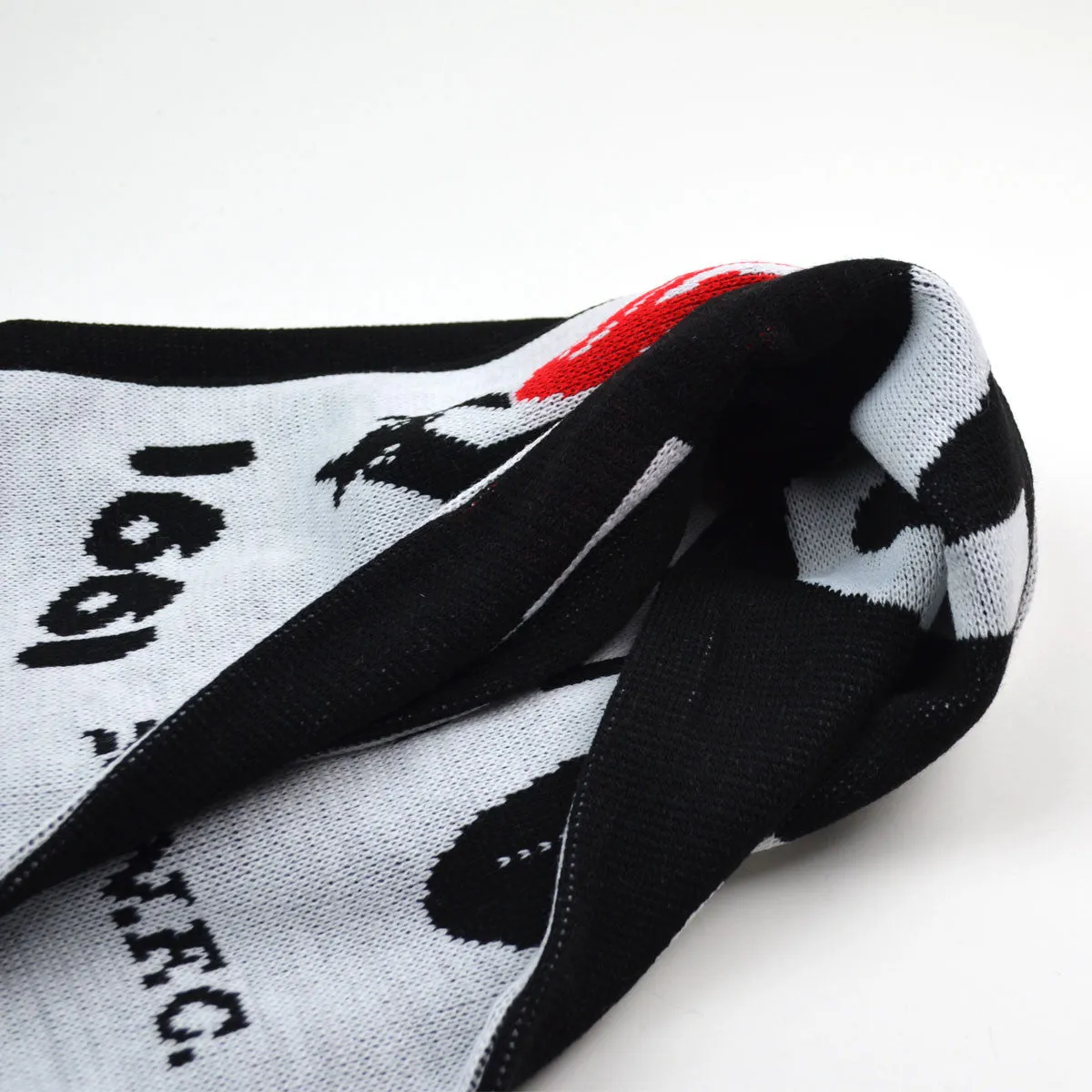 Soulland - Muf Knitted Football Scarf - Black / White