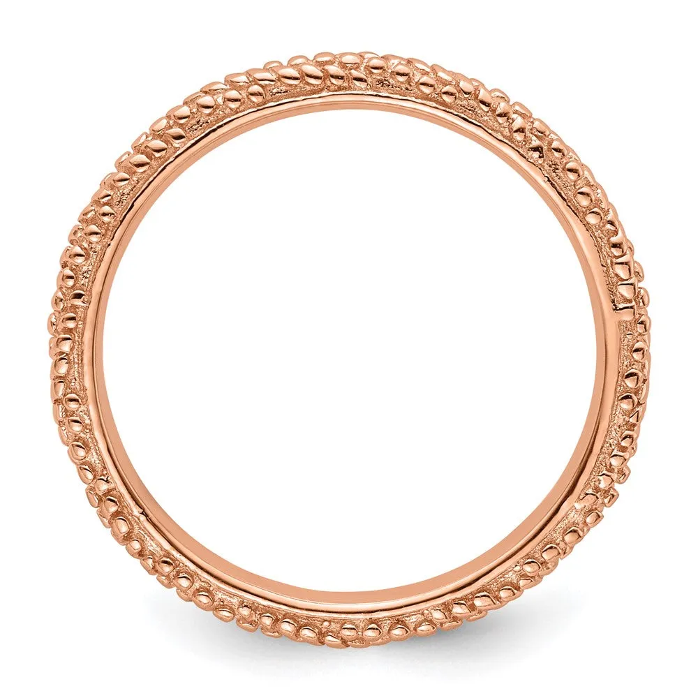 Stackable Expressions Polished Rose Gold-Plated Ring in Sterling Silver