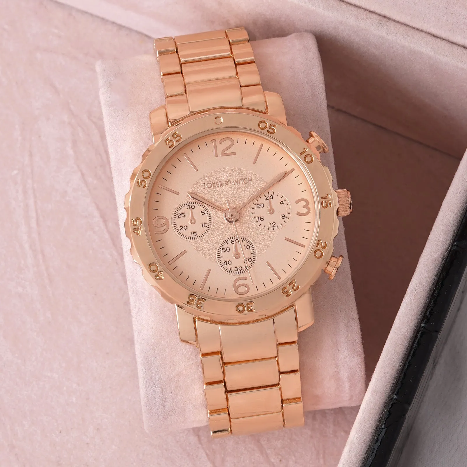 Taye All Rosegold Metallic Strap Watch