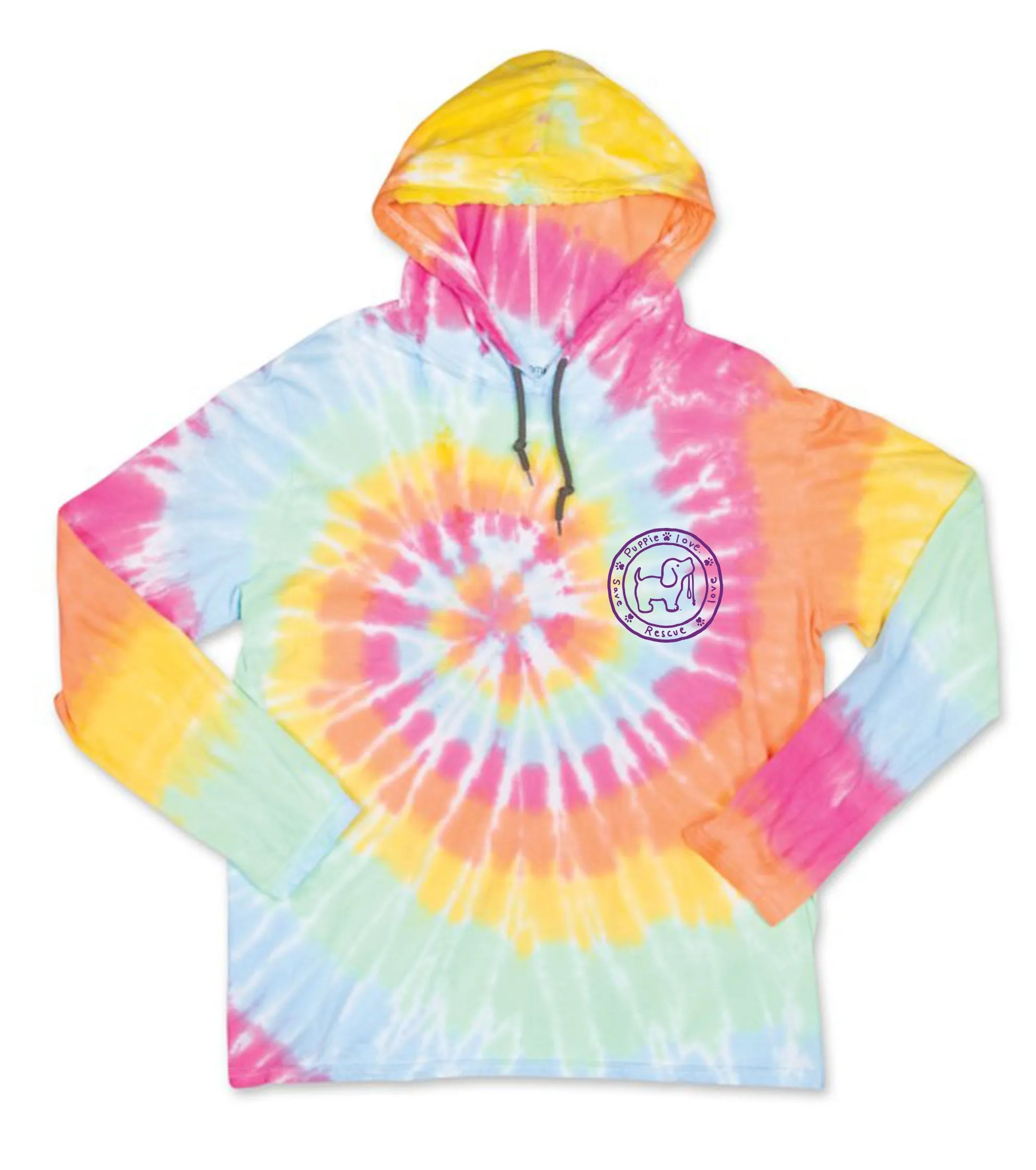 TIE DYE #2 PUP, HOODIE TEE