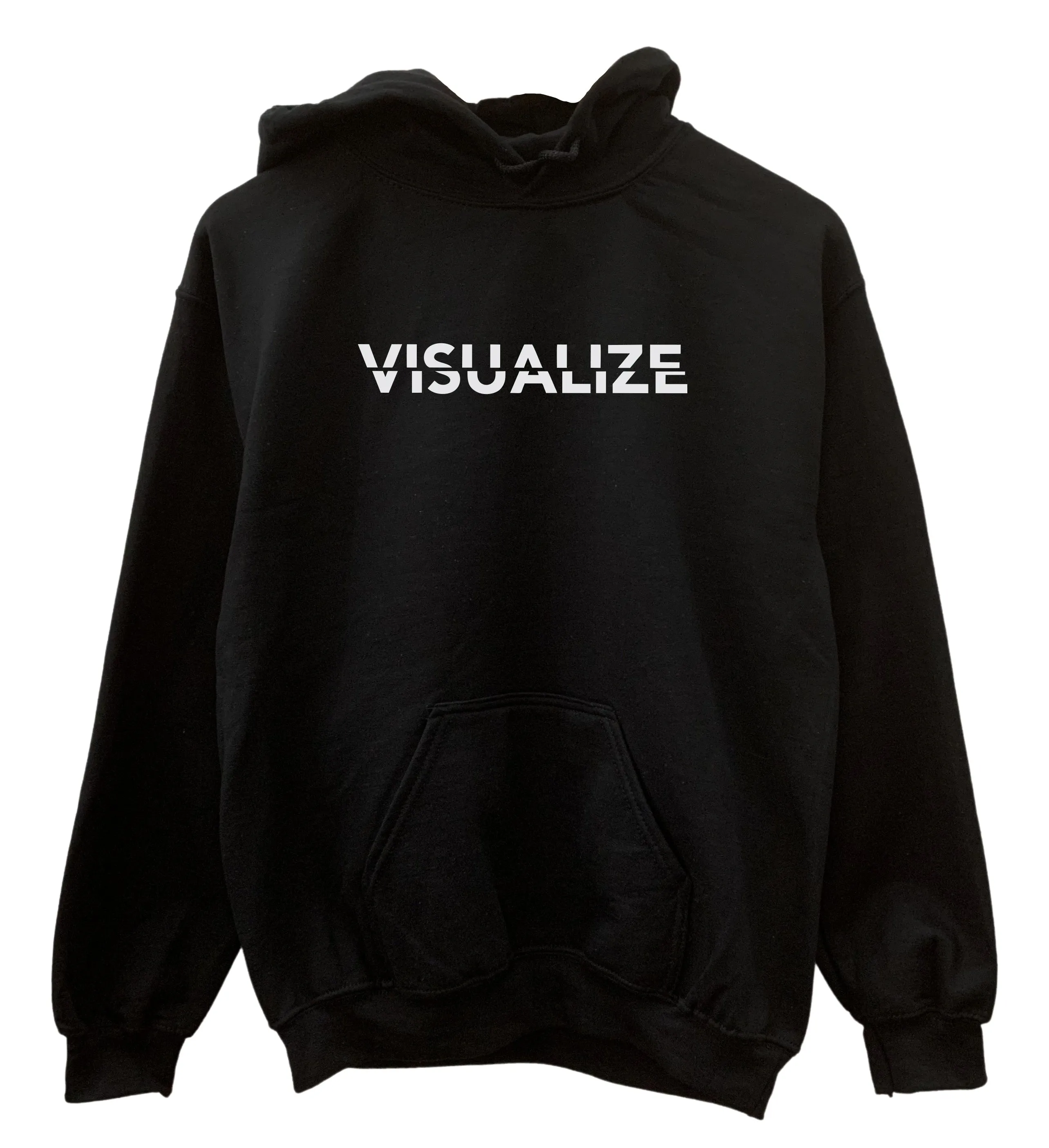 Visualize Black Graphic Unisex Hoodie