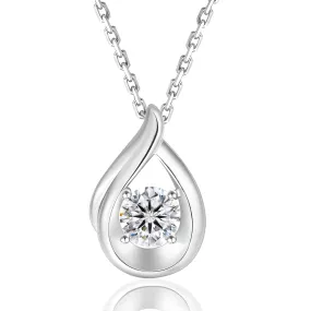 Water Drop VVS1 Moissanite Pendant Necklace for Women 0409