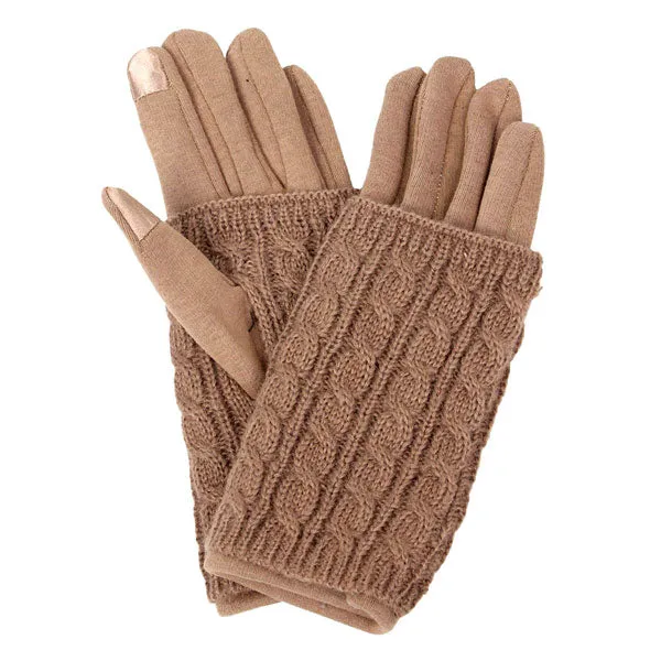 Winter 3 In 1 Cable Knit Smart Gloves