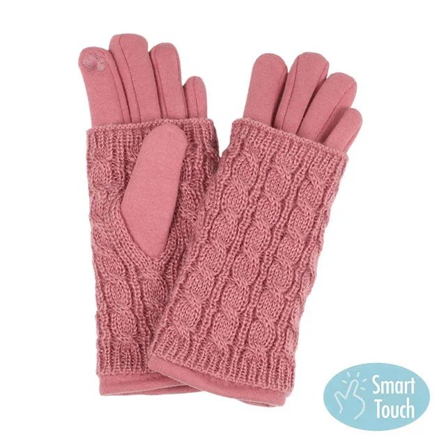 Winter 3 In 1 Cable Knit Smart Gloves