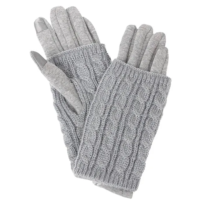 Winter 3 In 1 Cable Knit Smart Gloves