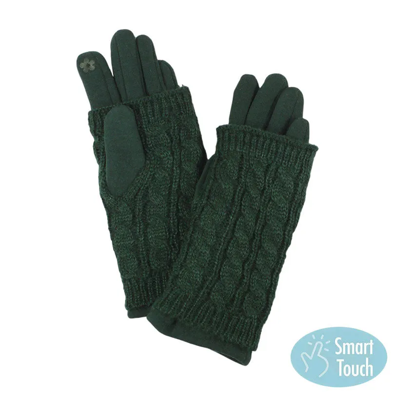 Winter 3 In 1 Cable Knit Smart Gloves