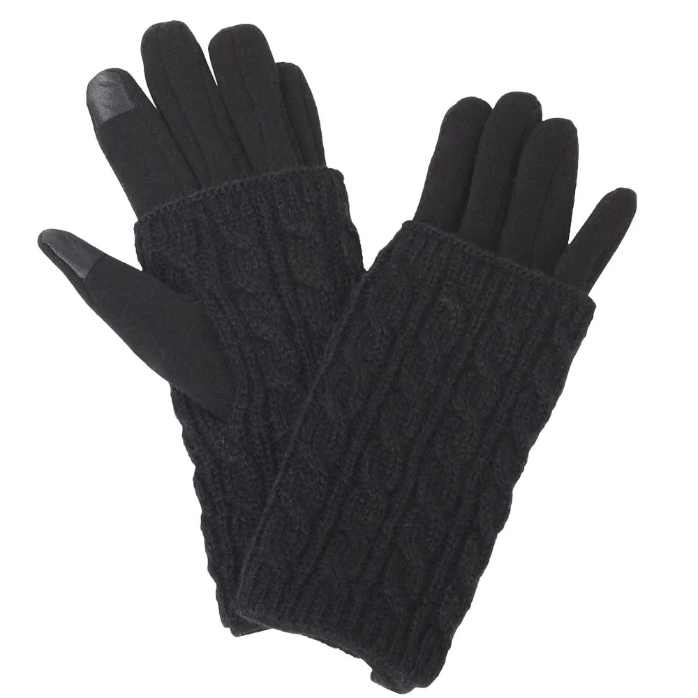 Winter 3 In 1 Cable Knit Smart Gloves